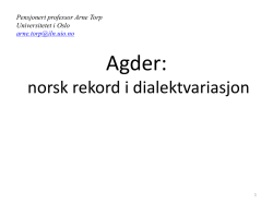 Agder - norgesrekord i dialektvariasjon