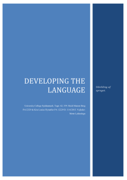 Developing the language