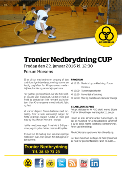 Tronier nedbrydning CUP - AC Horsens handelsnetværk