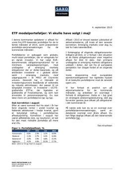 ETF modelporteføljer: Vi skulle have solgt i maj!