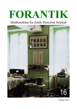 FORANTIK 16 Medlemsblad for Antik
