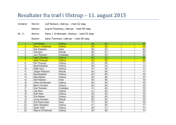 Resultater fra træf i Ulstrup – 11. august 2015