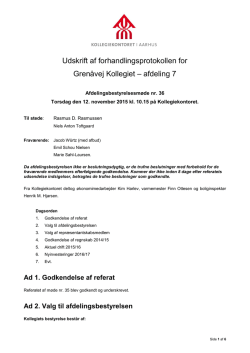 Referat budget 2015 - Grenåvej Kollegiet