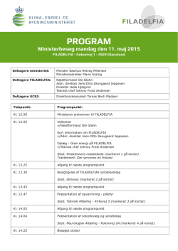 PROGRAM Ministerbesøg mandag den 11. maj 2015