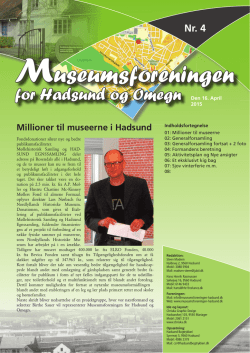 Nyhedsbrev-april-2015 - Museumsforeningen for Hadsund og Omegn