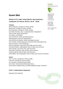 Referat møde 27 Grønt Råd 2015