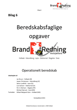 ilag 6, Beredskabsopgaver - Brand & Redning Vestsjælland