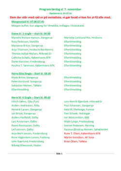 Program lørdag d. 7. november Dem der står med rød
