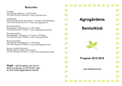 Agrogårdens Seniorklub Program 2015-2016