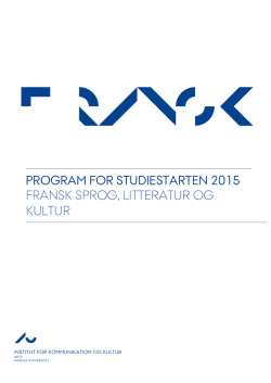 program for studiestarten 2015 fransk sprog - Studerende