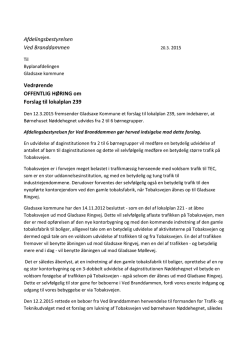 Tilkendegivelser til Lokalplan 239