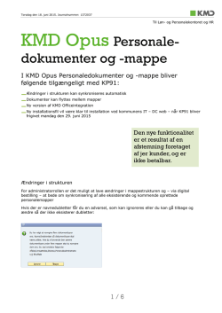 KMD Opus Personale- dokumenter og -mappe
