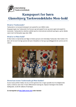 Kampsport for børn Glamsbjerg Taekwondoklubs Mon-hold
