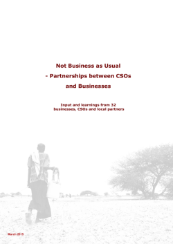 Not Business as Usual - Partnerships between CSOs
