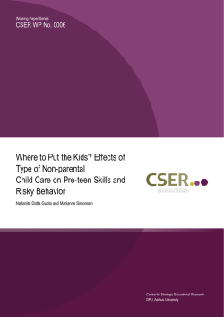 Effects of Type of Non-parental Child Care on Pre