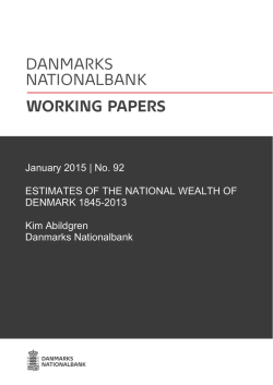 Estimates of the National Wealth of Denmark 1845-2013