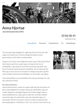 Anna Hjortsø | Journaliststuderende på RUC