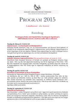 PROGRAM 2015 - Karlebo Lokalhistoriske Forening