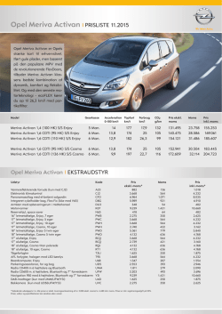 Opel Meriva Activan I PRISLISTE 11.2015