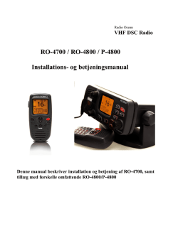 RO-4700 / RO-4800 / P-4800 Installations- og