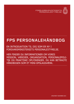 FPS PERSONALEHÅNDBOG - Forsvarsministeriets Personalestyrelse
