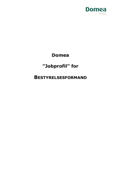 Domea ”Jobprofil” for