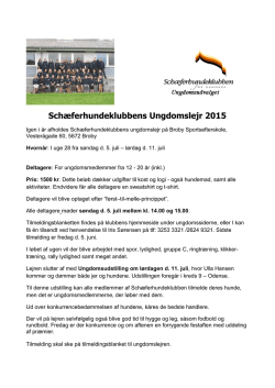 Schæferhundeklubbens Ungdomslejr 2015