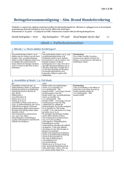 Sammenligning af betingelse nr. 6727 og VP 1308