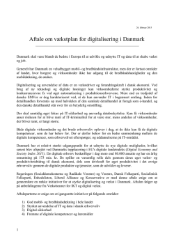 Aftale om vækstplan for digitalisering i Danmark - Erhvervs