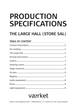PDF with production specifications for The Large Hall