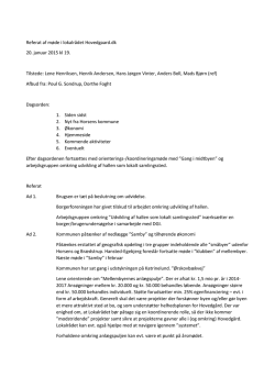 Referat af møde i lokalrådet Hovedgaard.dk 20. januar 2015 kl 19