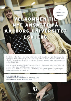 velkommen til nye ansatte på aalborg universitet esbjerg