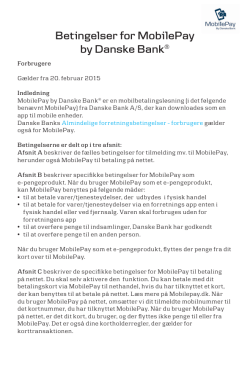 Betingelser for MobilePay by Danske Bank®