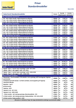 Prisliste - SolarVenti A/S