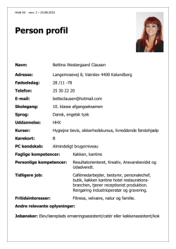 Ernæringsassistent/cater elev, køkkenassistent/kok
