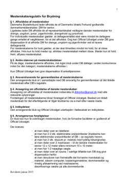Mesterskabsregulativ opdateret januar 2015