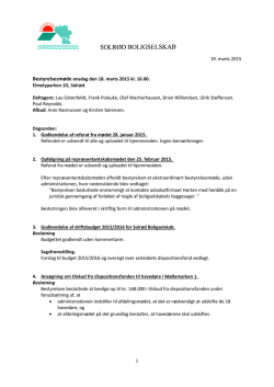 Referat fra organisationsbestyrelsesmøde 18.03.2015