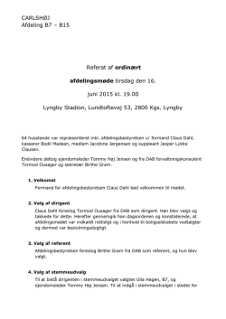 Referat for afdelingmøde d. 16. juni 2015