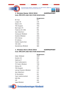 1. Division Damer 2015/2016 KAMPRAPPORT 1. Division Herre