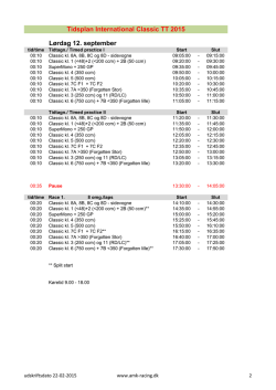 Lørdag 12. september Tidsplan International - MCHK