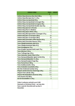 ORDER FORM PRICE $ ORDER Anthon Berg