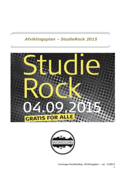 Afviklingsplan – StudieRock 2015