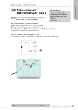 13.4 Transistoren som elektrisk kontakt? – side 1