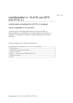 Løninformation nr. 14 af 22. juni 2015