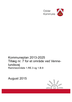 Kommuneplan 2013-2025 Tillæg nr. 7 for et område ved Venne