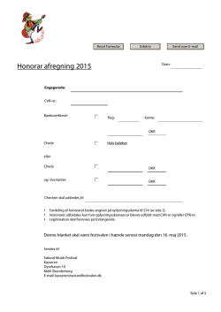 Honorar afregning 2015 - Sølund Musik Festival