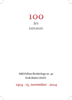 Jubilæumsbogen - Broderloge nr. 42. Erik Holst