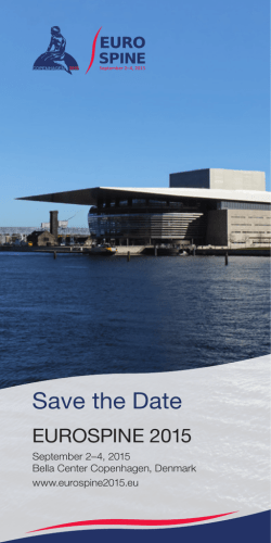 Save the Date - EUROSPINE 2015 September 2