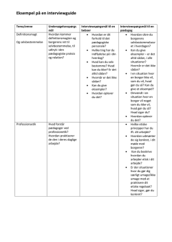 Eksempel på en interviewguide