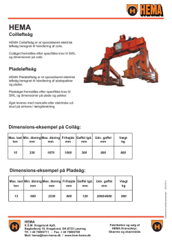 Coilløfteåg Pladeløfteåg Dimensions-eksempel på Coilåg